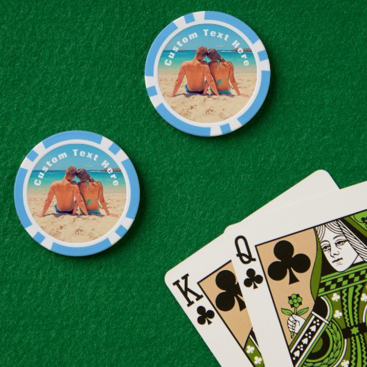 Aangepaste Photo Poker Chips met uw foto's en teks (Pokertafel (Dubbel))