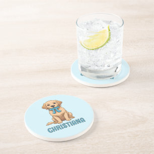 Aangepaste Pi Day Hond met Pi symbool Happy Pi D Zandsteen Onderzetter