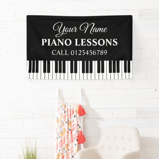 Aangepaste pianoles bannerbord voor muziekleraar spandoek (Insitu)