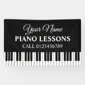Aangepaste pianoles bannerbord voor muziekleraar spandoek (Horizontaal)