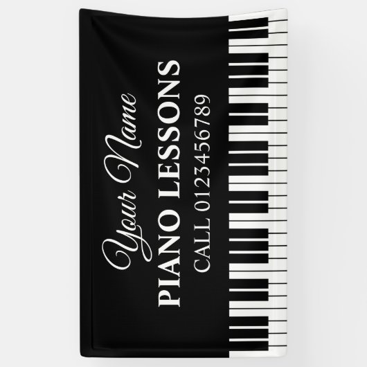 Aangepaste pianoles bannerbord voor muziekleraar spandoek (Verticaal)