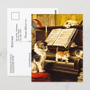 Aangepaste pianoles voor oude piano's Moederkat & Briefkaart