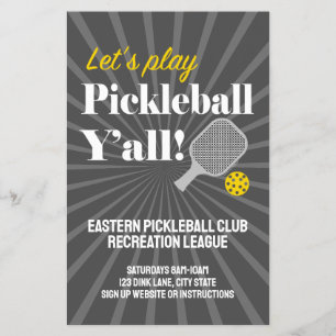 Aangepaste Pickleball Flyers Team Club Evenement G