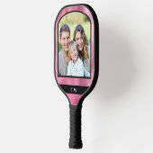 Aangepaste Pickleball Pink Player-foto geMonogramm Pickleball Paddle (Links)
