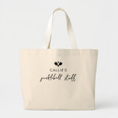 Aangepaste Pickleball Player Grote Tote Bag (Voorkant)