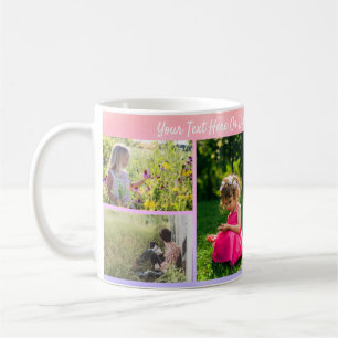 Aangepaste PICS-tekst/ Faux roze Folie Patroon Koffiemok