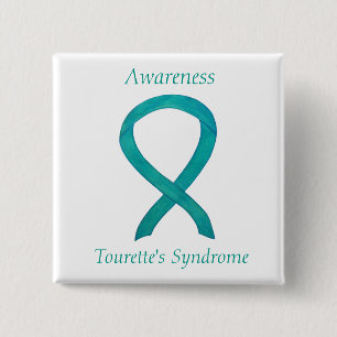 Aangepaste pin Tourette's Syndrome Awareness Vierkante Button 5,1 Cm