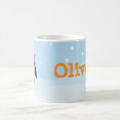 Aangepaste pinguïn-mok met sneeuwachtergrond koffiemok (Center)