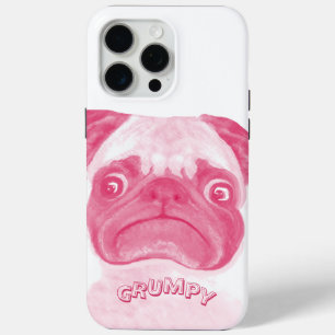 Aangepaste PINK Grumpy Puggy iPhone 15 Pro Max Hoesje