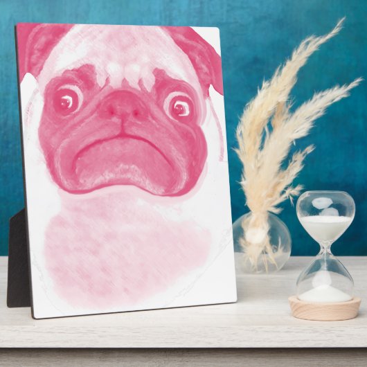 Aangepaste PINK Grumpy Puggy Fotoplaat (Zijkant)