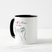 Aangepaste Pinky Promise Mok, Valentijn's Day Gift Mok (Voorkant links)