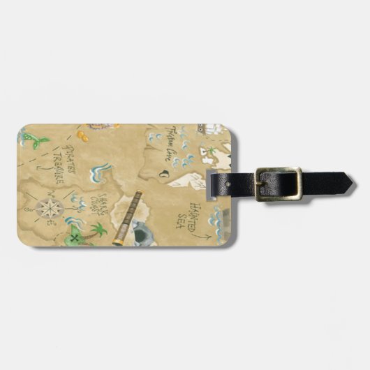 Aangepaste Pirate Map Bagagelabel (Voorkant horizontaal)