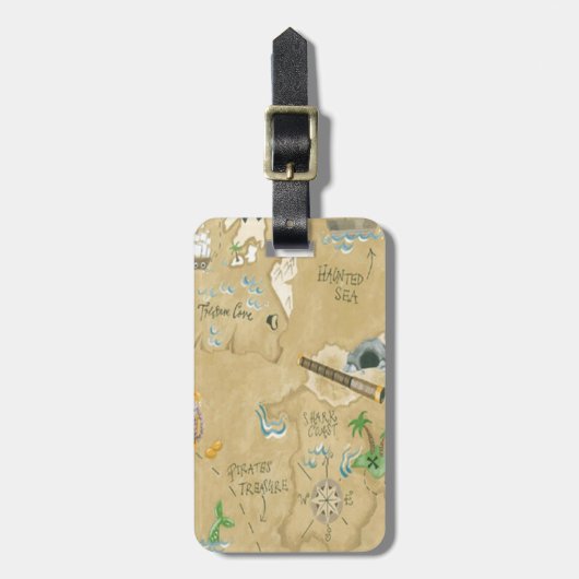 Aangepaste Pirate Map Bagagelabel (Voorkant verticaal)