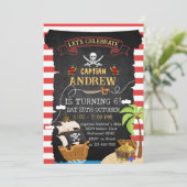 Aangepaste Pirate Verjaardagsfeest Schatkaart voor Kaart (Staand voorkant)