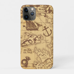 Aangepaste Piratenkaart landpunt Familie iPhone 11 Pro Hoesje