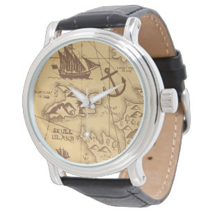 Aangepaste Piratenkaart landpunt Familie Horloge