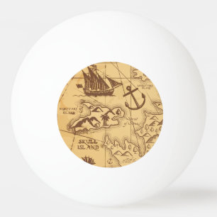 Aangepaste Piratenkaart landpunt Familie Pingpongballen