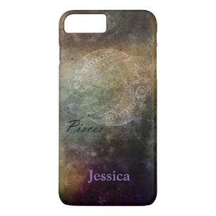 Aangepaste pisces Grunge Zodiac Phone Case