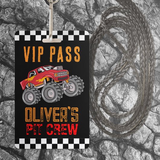 Aangepaste Pit Crester Monster Truck VIP Pass Badge