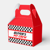 Aangepaste Pit Crew Checkered Flag Party Bedankdoosjes (Voorkant Zijde)