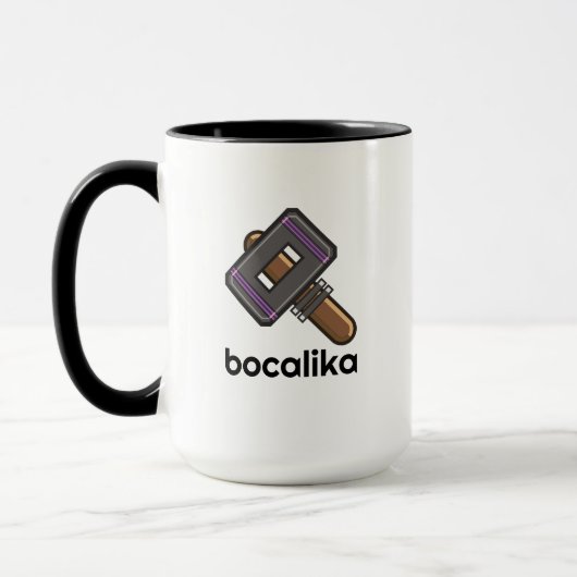 Aangepaste Pixel Hammer Logo Mok – Bewerkbare teks (Links)