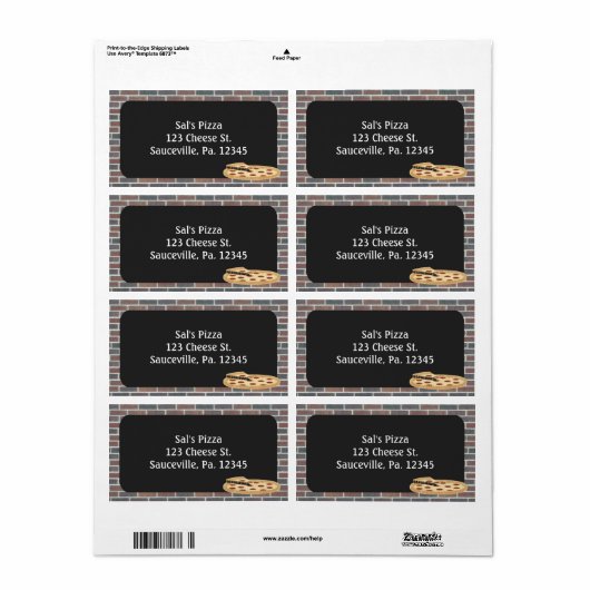 Aangepaste Pizza Product Label Zakelijk Label (Full Sheet)