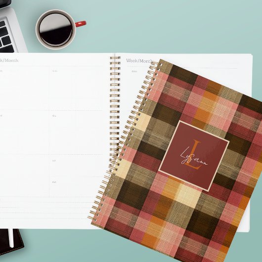 Aangepaste Planner Gingham Patroon Stijl