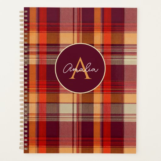 Aangepaste Planner Gingham Patroon Stijl (Voorkant)