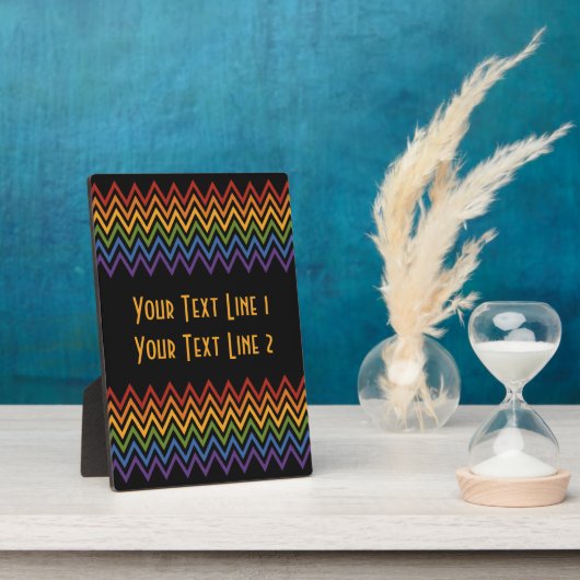Aangepaste plaque van Rainbow Chevron Pattern Fotoplaat (Zijkant)