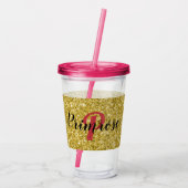 Aangepaste plastic trommel met stro acryl drinkbeker (Achterkant)