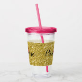 Aangepaste plastic trommel met stro acryl drinkbeker (Links)