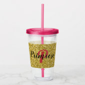 Aangepaste plastic trommel met stro acryl drinkbeker (Voorkant)