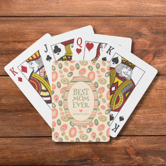 Aangepaste 'Playful Dots Best Mom Ever' Pokerkaarten