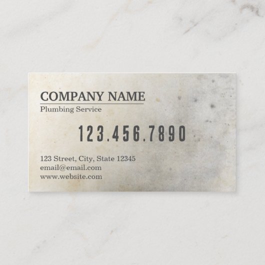 Aangepaste plug-service visitekaartje (Achterkant)