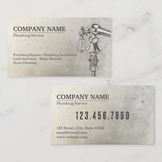 Aangepaste plug-service visitekaartje (Voorkant / Achterkant)