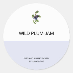 Aangepaste plum Jam & Preserve Jar Labels voor Pan