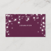 Aangepaste Plum Sparkling Lights Kerstmis Plaatskaartje (Voorkant)