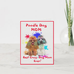 Aangepaste poedel mam hond beste gekke hond dame d kaart