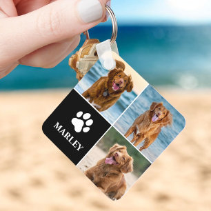 Aangepaste Poes Liefde Hond Liefhebber Naam Foto 3 Sleutelhanger