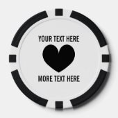 Aangepaste poker chip golfbal marker met hart logo (Voorkant)