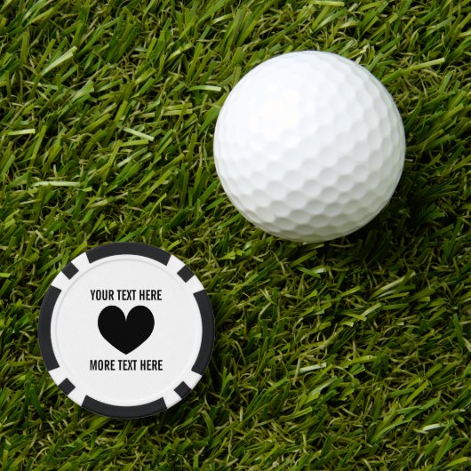 Aangepaste poker chip golfbal marker met hart logo (Golfbal Marker)