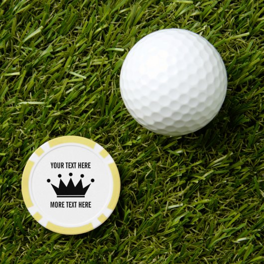 Aangepaste poker chip golfbal marker met kroon log (Golfbal Marker)