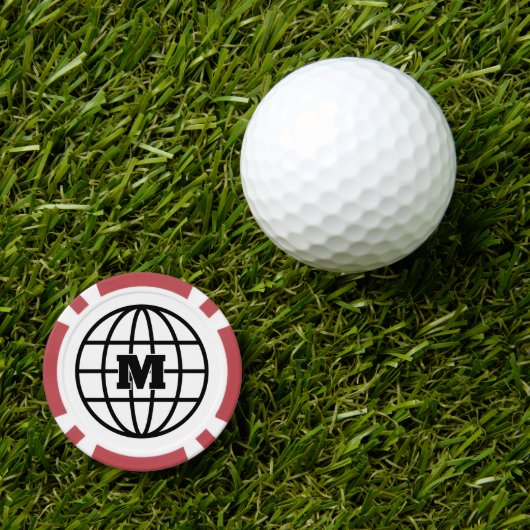 Aangepaste poker chip golfbal markers met kaart lo (Golfbal Marker)