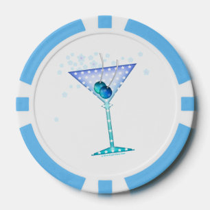 AANGEPASTE POKER CHIPS - BLAUWE MARTINI