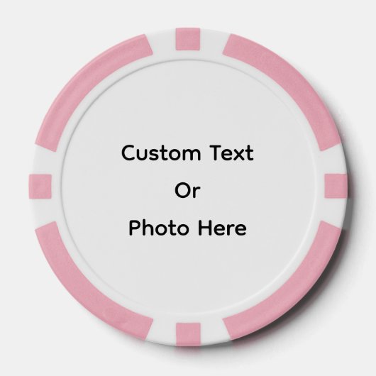 Aangepaste pokerchips, roze gestreepte rand poker chips (Voorkant)