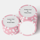 Aangepaste pokerchips, roze gestreepte rand poker chips (Opstapeling)