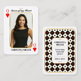 Aangepaste pokerkaart met foto, Koningin van mijn  Contactkaartje