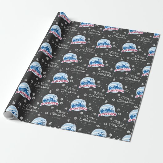 Aangepaste polaire Express Train-kerstsnowflake Cadeaupapier (Uitgerold)