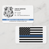 Aangepaste politie afdeling Logo Thin Blue Line Visitekaartje (Voorkant / Achterkant)