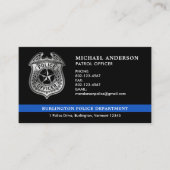 Aangepaste politie-afdeling Thin Blue Line QR-code Visitekaartje (Voorkant)